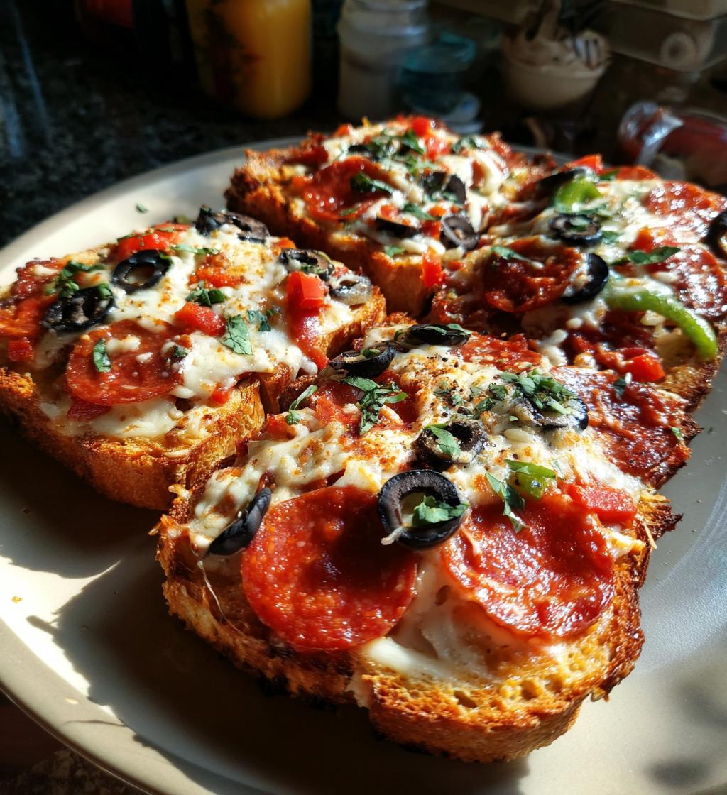 garlic toast pizzas