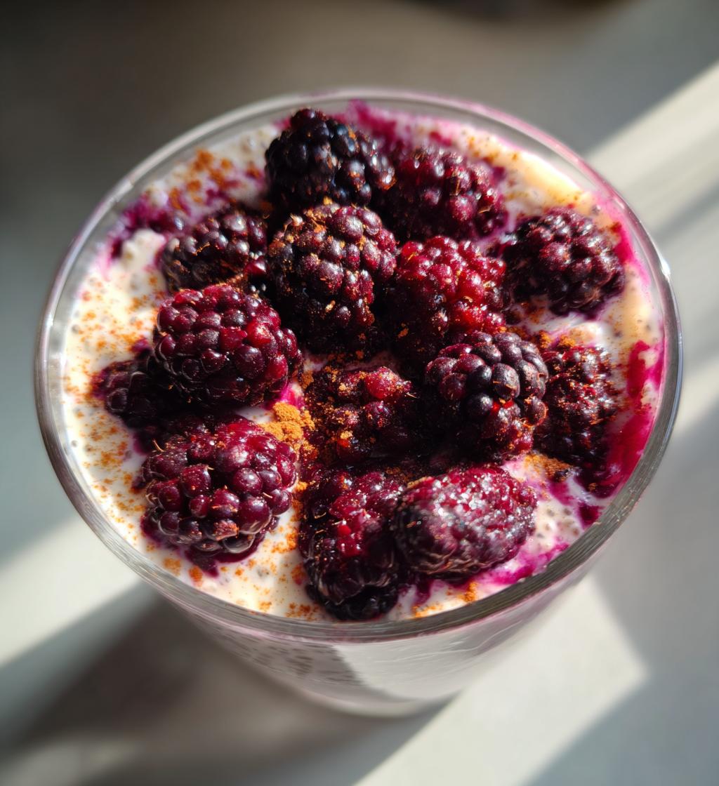 gluten free blackberry cobbler chia pudding