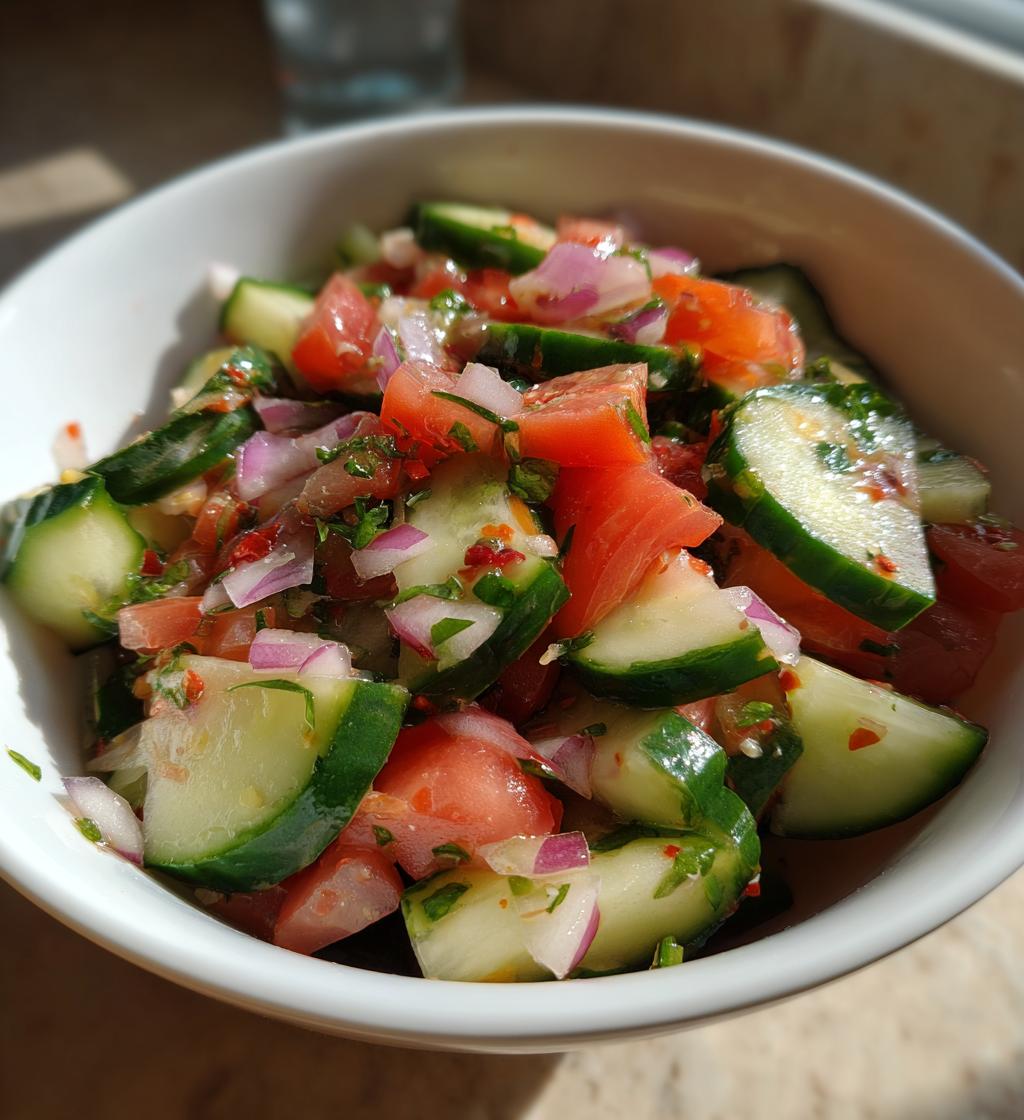 grandmas cucumber salad - detail 1