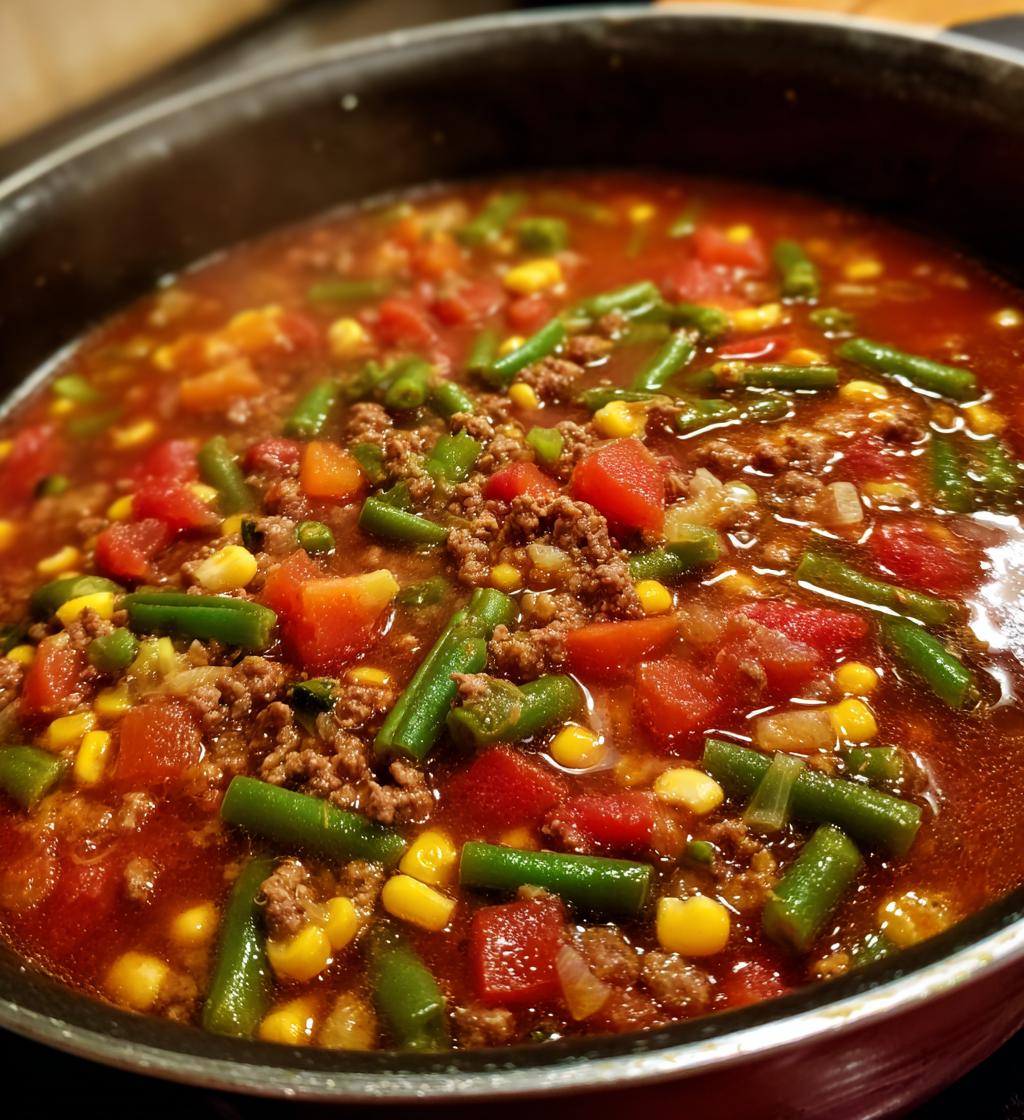 grandmas hamburger vegetable soup - detail 1