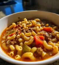 hamburger macaroni soup recipe ready in 35 mins