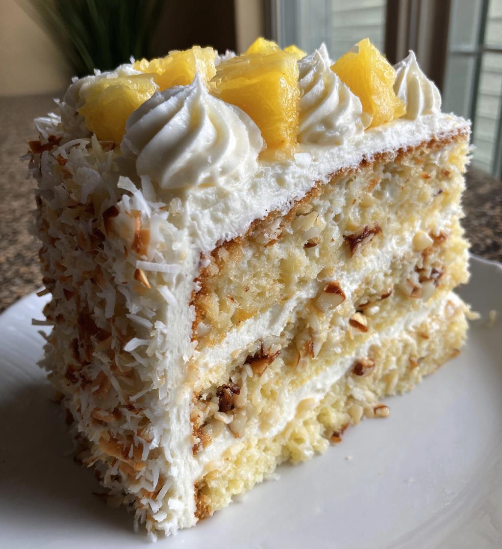 hawaiian wedding cake with whipped cream cheese frosting