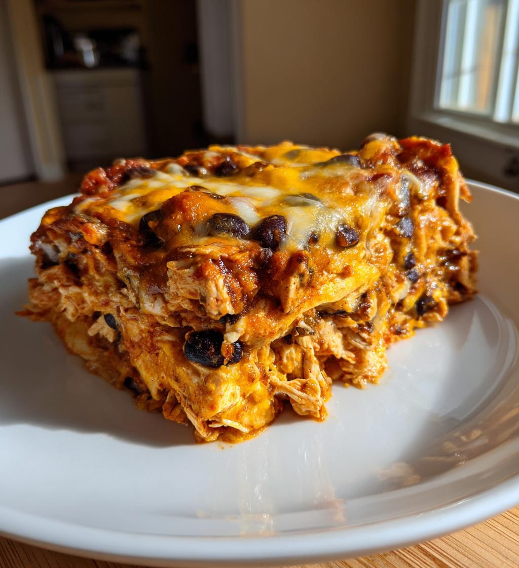 heavenly creamy chicken enchilada casserole