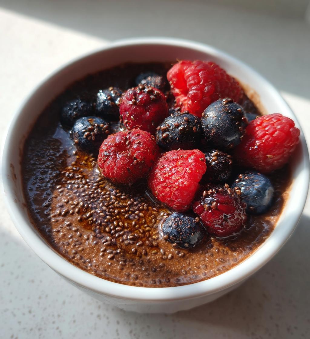 high protein chocolate chia pudding - detail 1