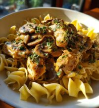 homemade chicken stroganoff