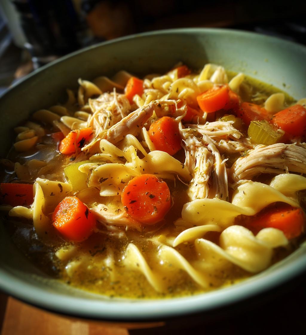homemade crockpot chicken noodle soup