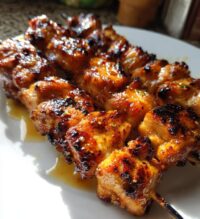 honey garlic chicken skewers