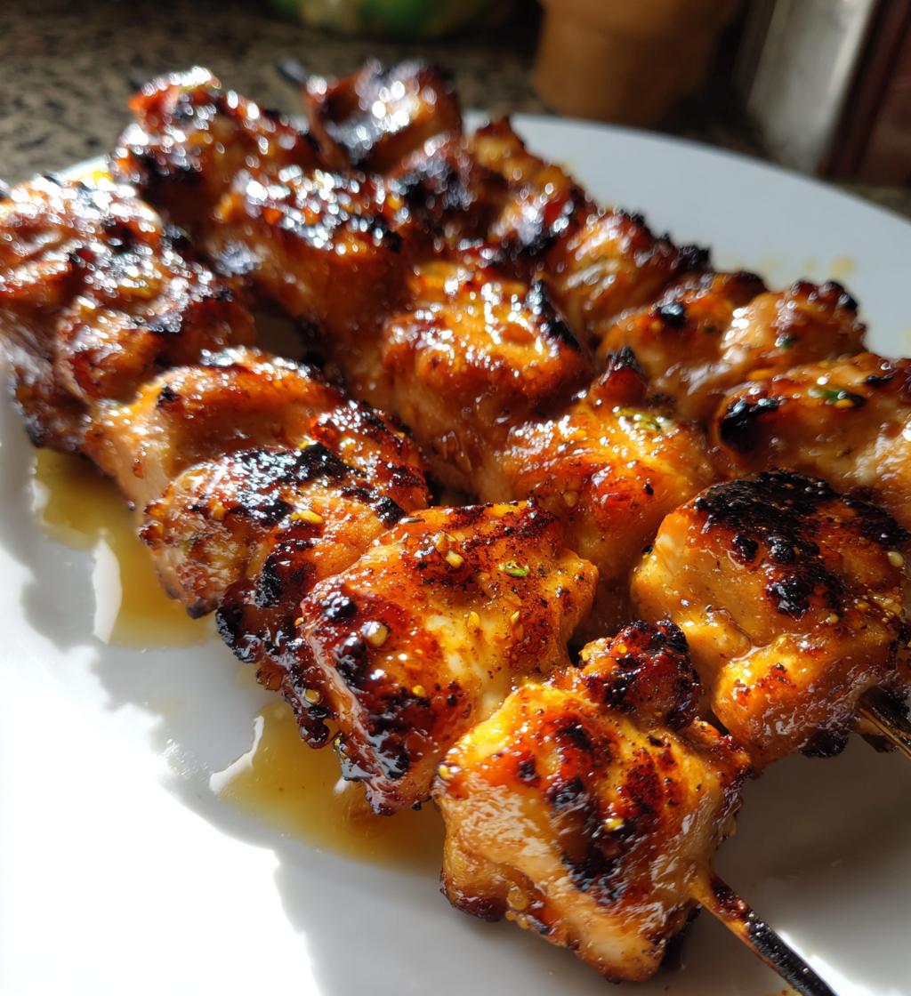 honey garlic chicken skewers