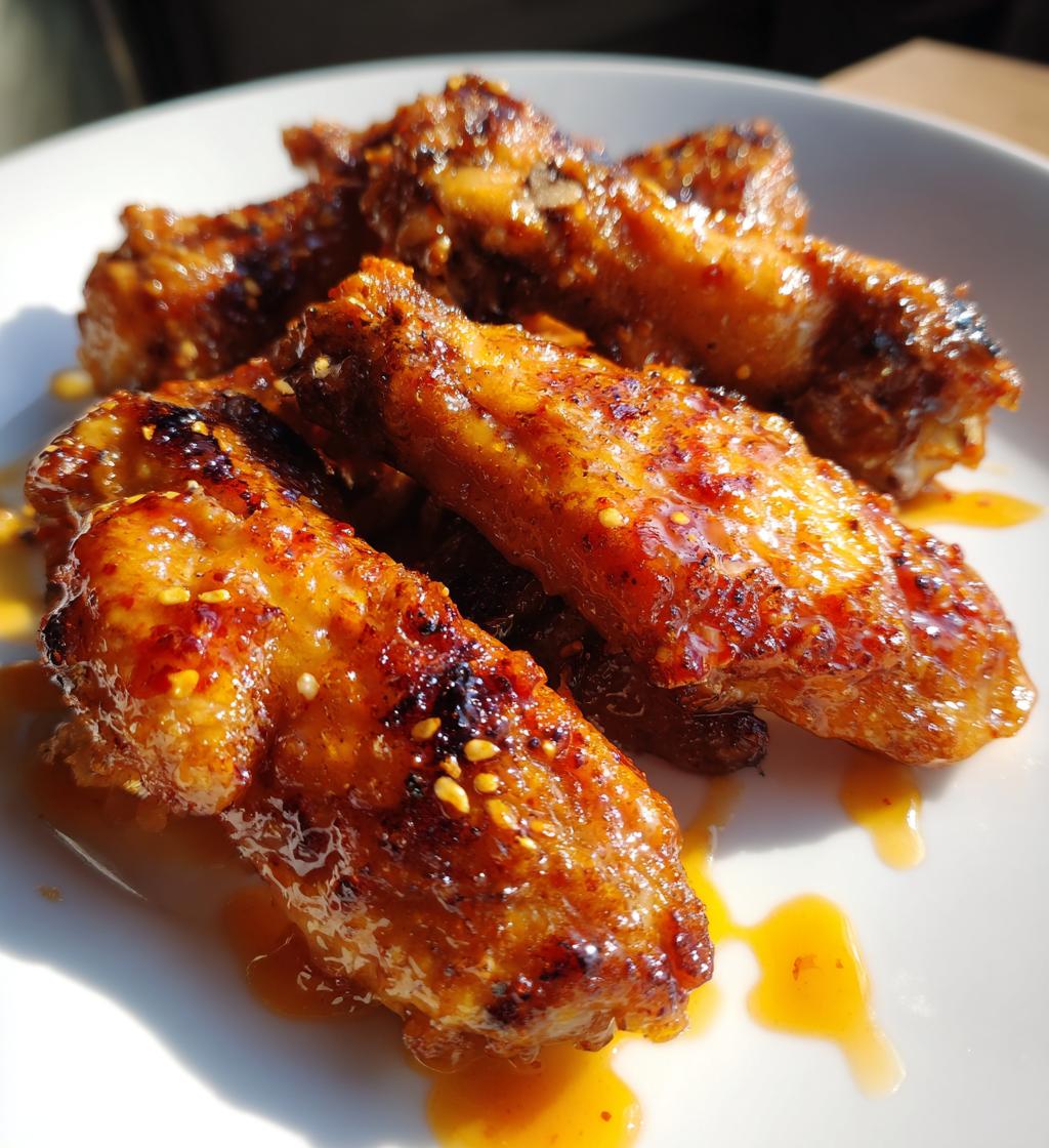 hot honey peach wings