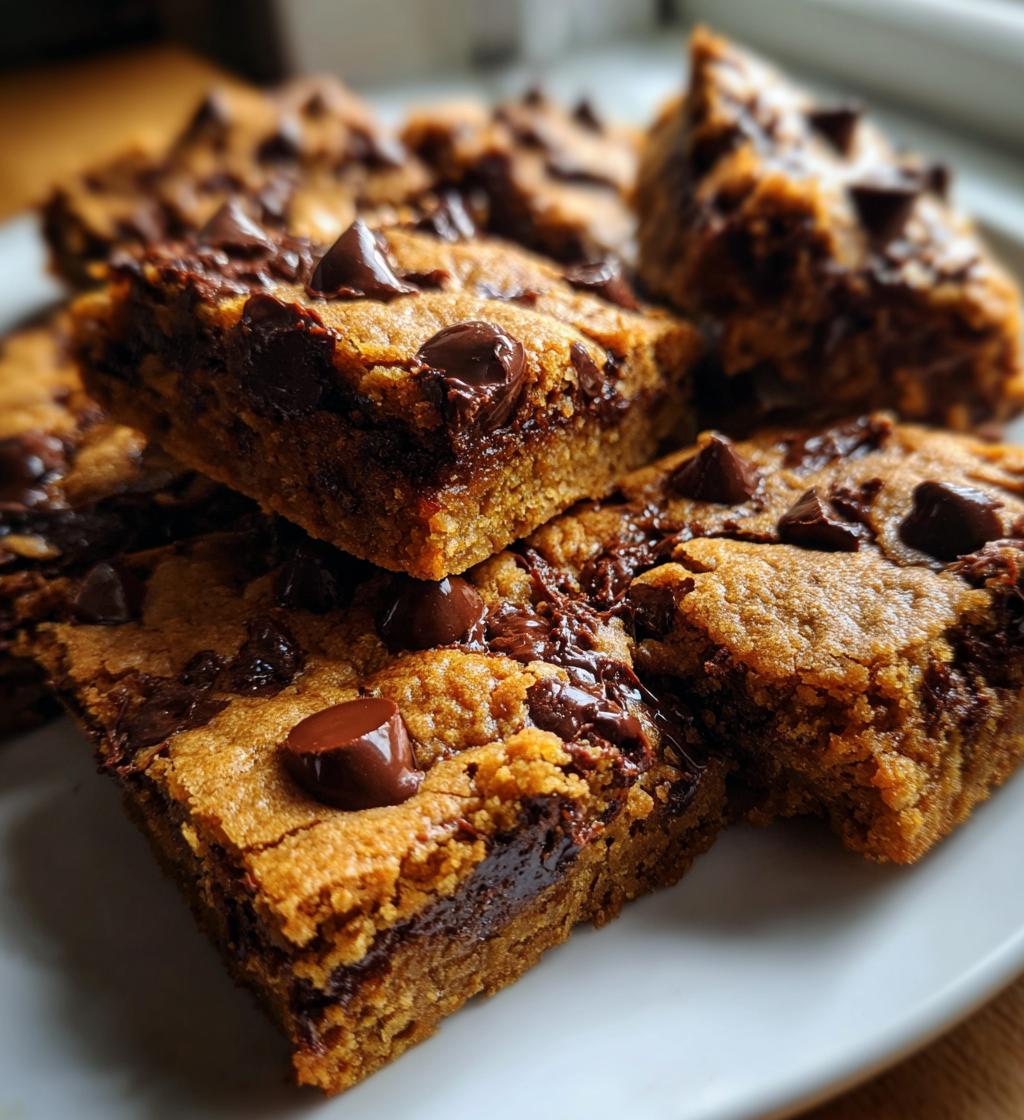 lazy chocolate chip cookie bars - detail 1