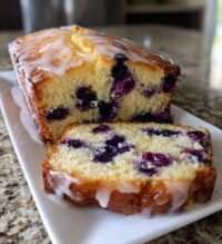 lemon blueberry loaf with lemon glaze