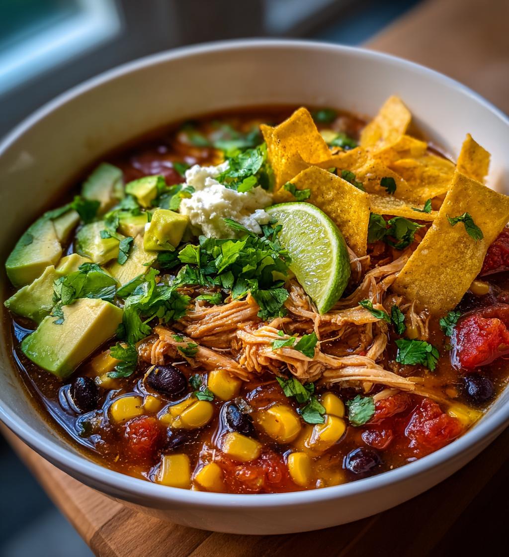 mexican chicken tortilla soup - detail 1