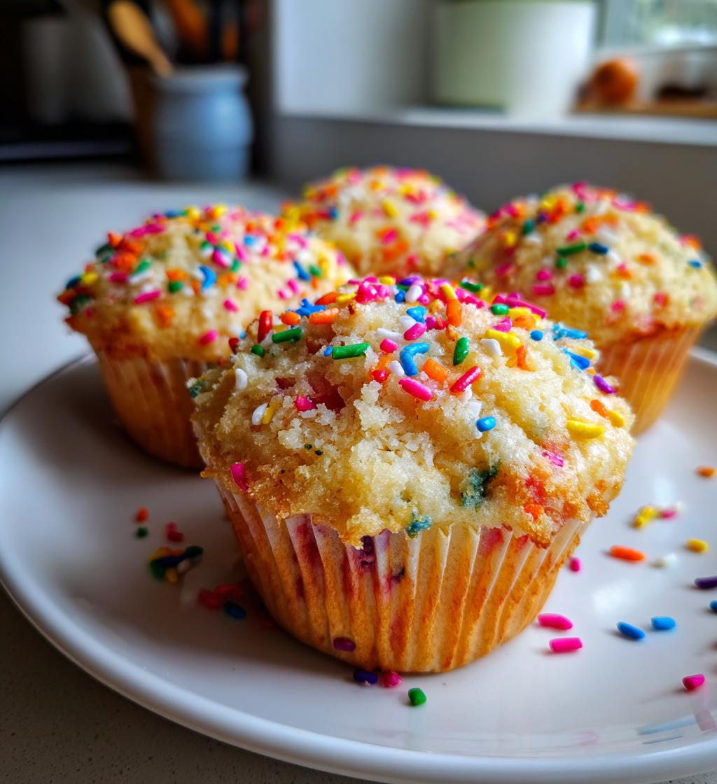 mini funfetti cake muffins