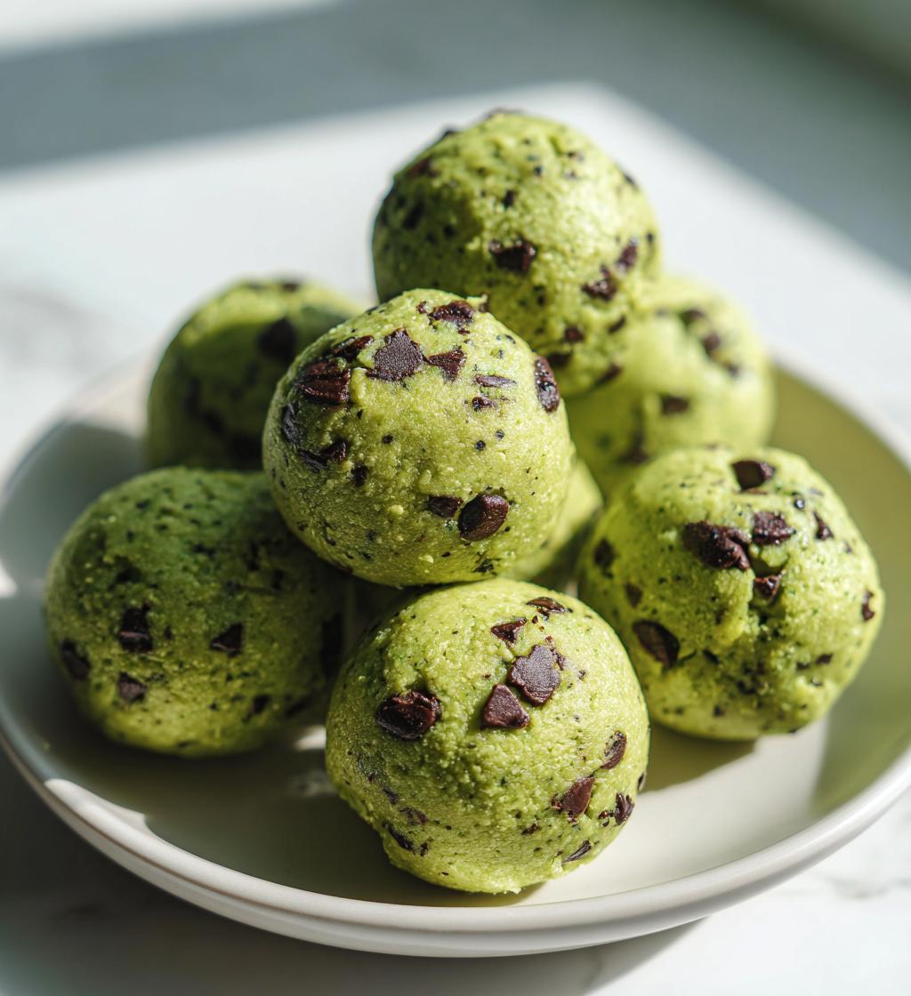 mint chocolate chip protein balls