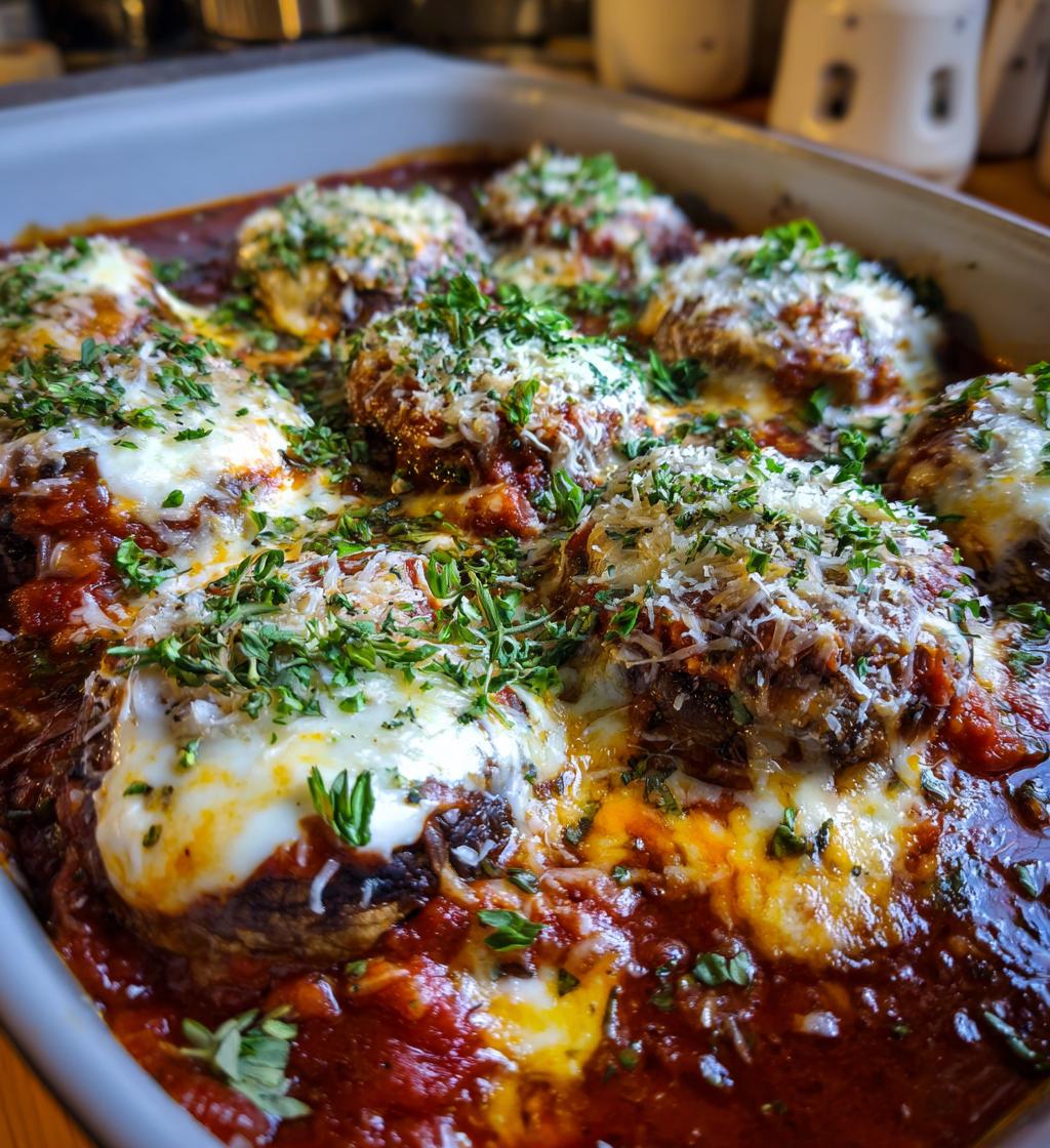 mushroom mozzarella bake