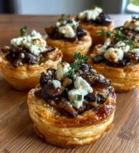 mushroom shallot and herbed goat cheese tarts