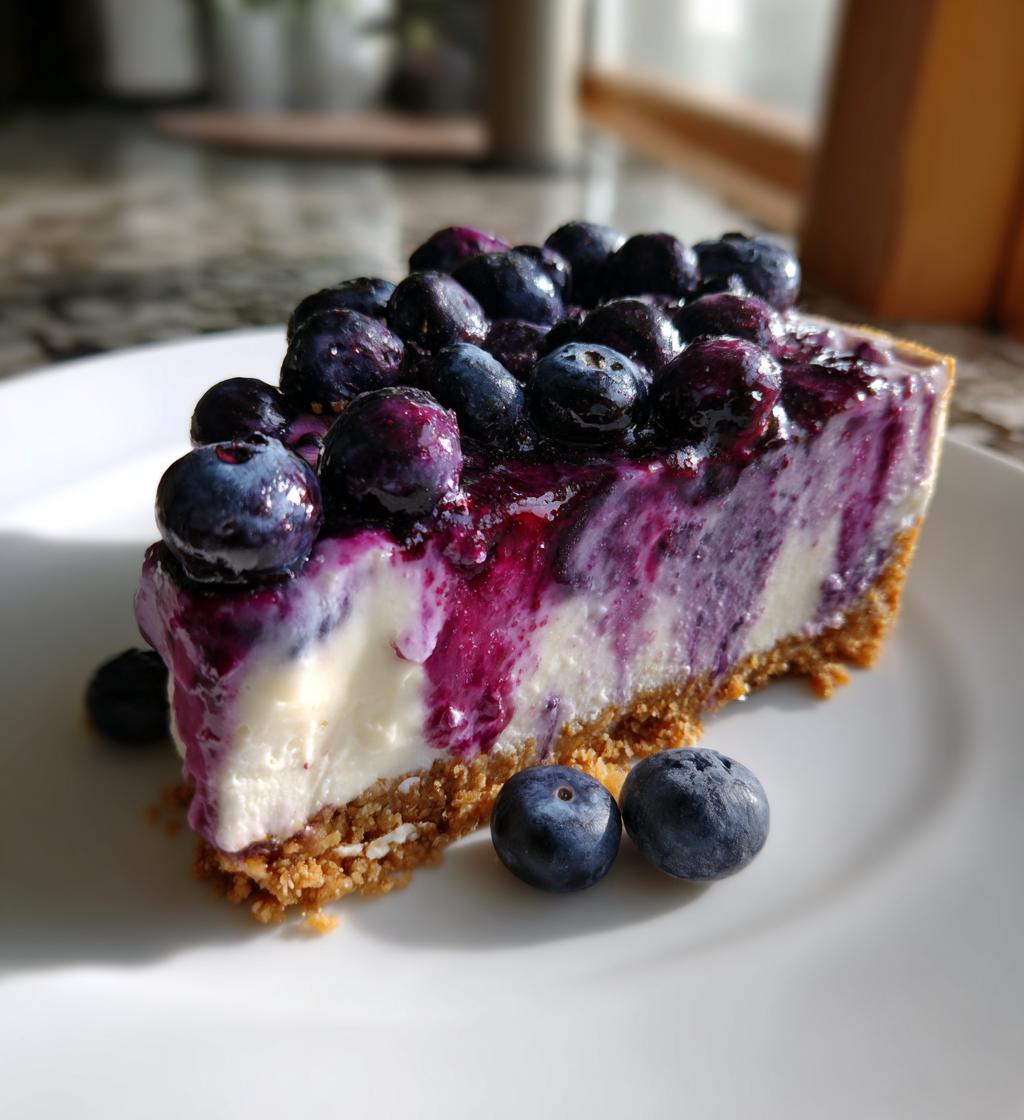 no bake blueberry cheesecake - detail 1