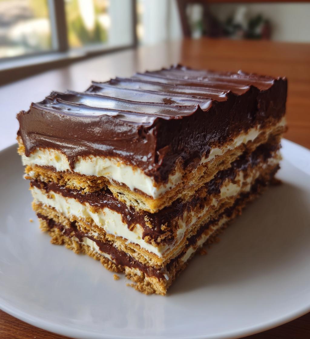 no bake chocolate eclair cake