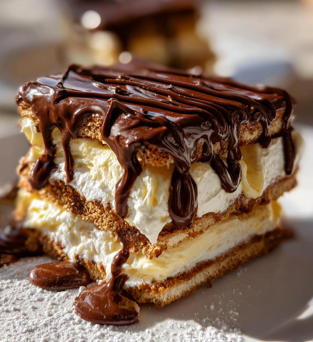 no bake chocolate eclair icebox cake