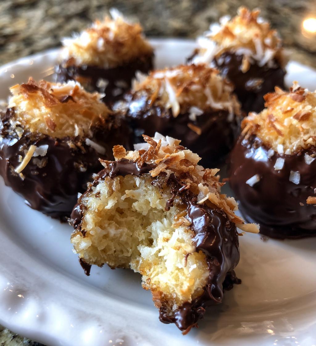 no bake coconut cookie balls chocolate centers - detail 1