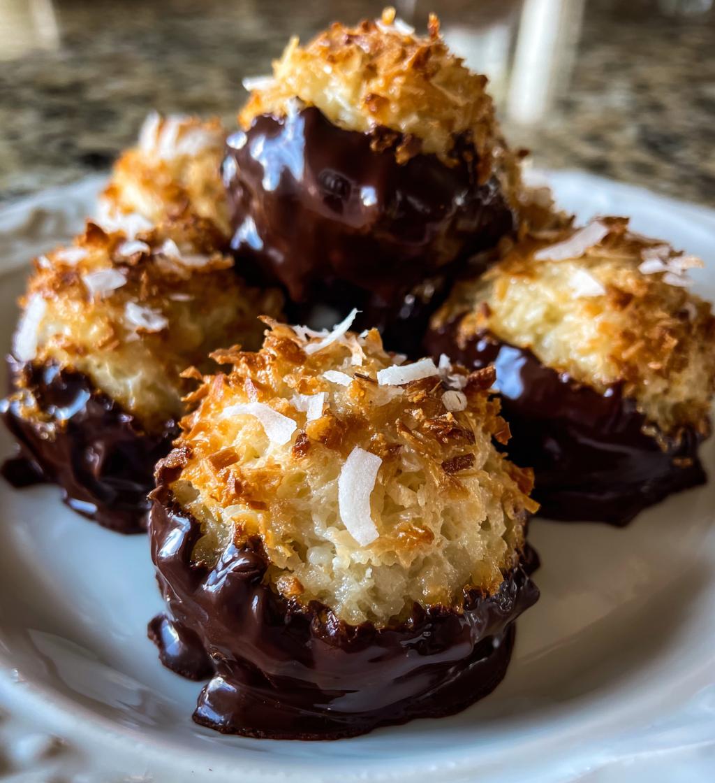 no bake coconut cookie balls chocolate centers