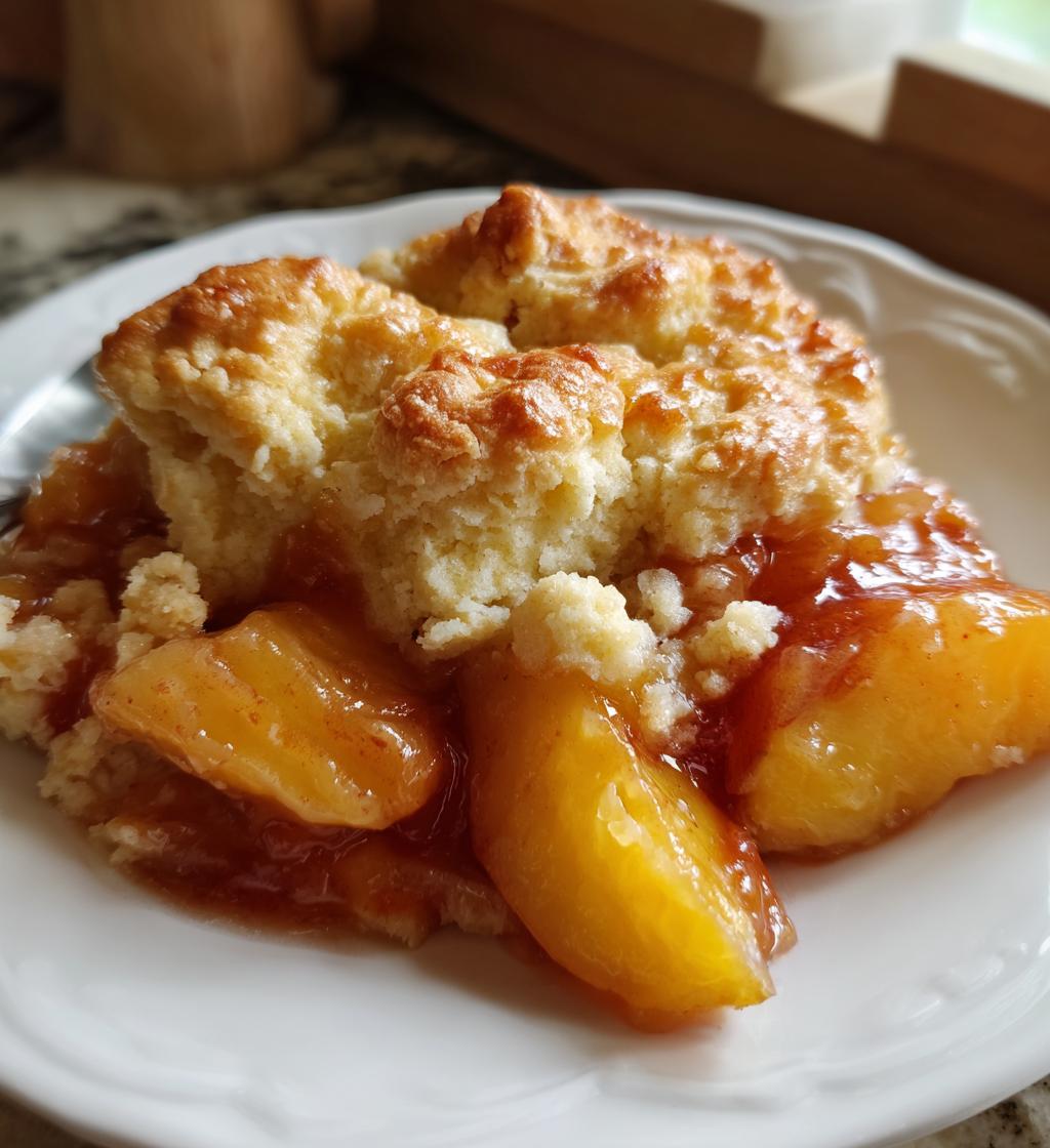 old time oven peach cobbler - detail 1