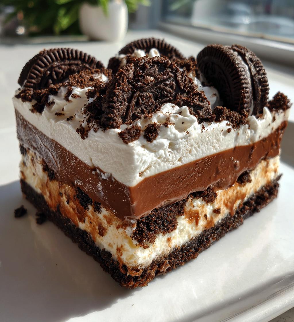 oreo layered dessert oreo delight with chocolate pudding - detail 1