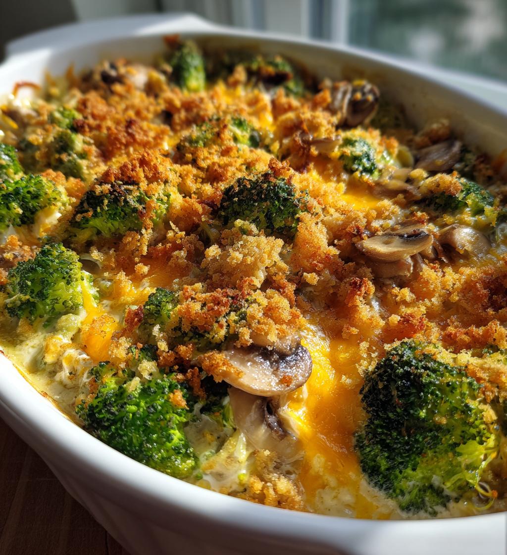 paula deens creamy broccoli mushroom bake