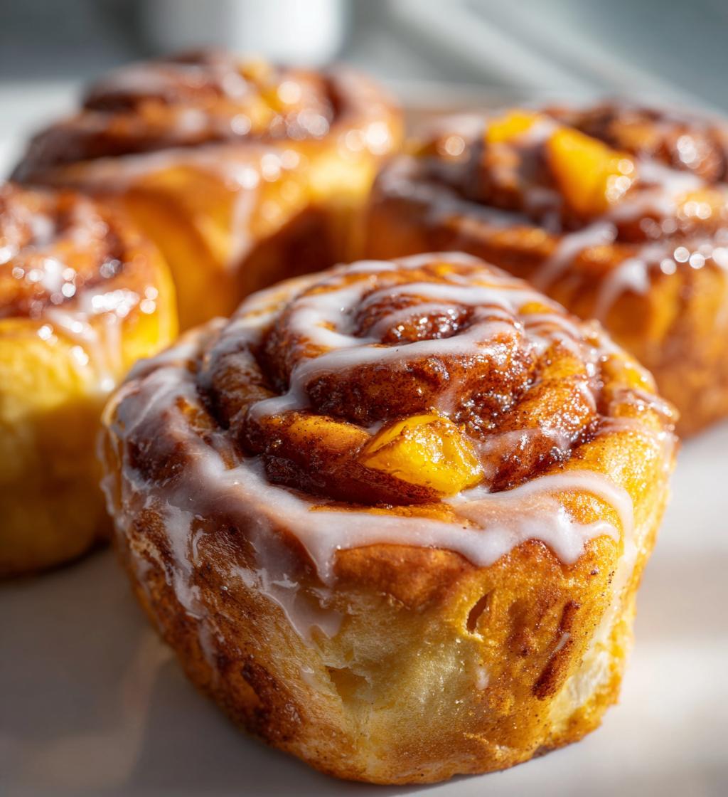 peach cobbler cinnamon rolls a delightful fusion of flavors