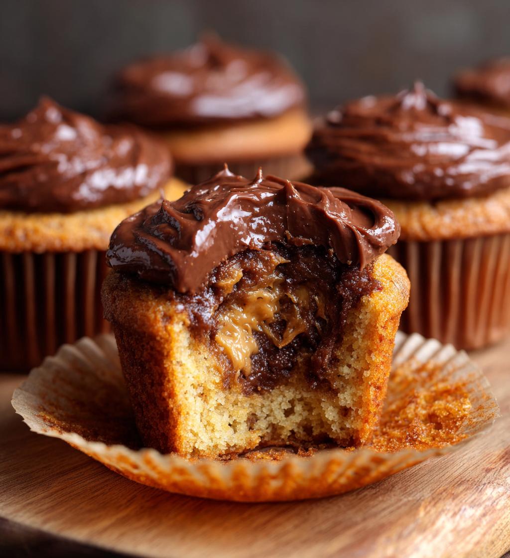 peanut butter filled cupcakes - detail 1