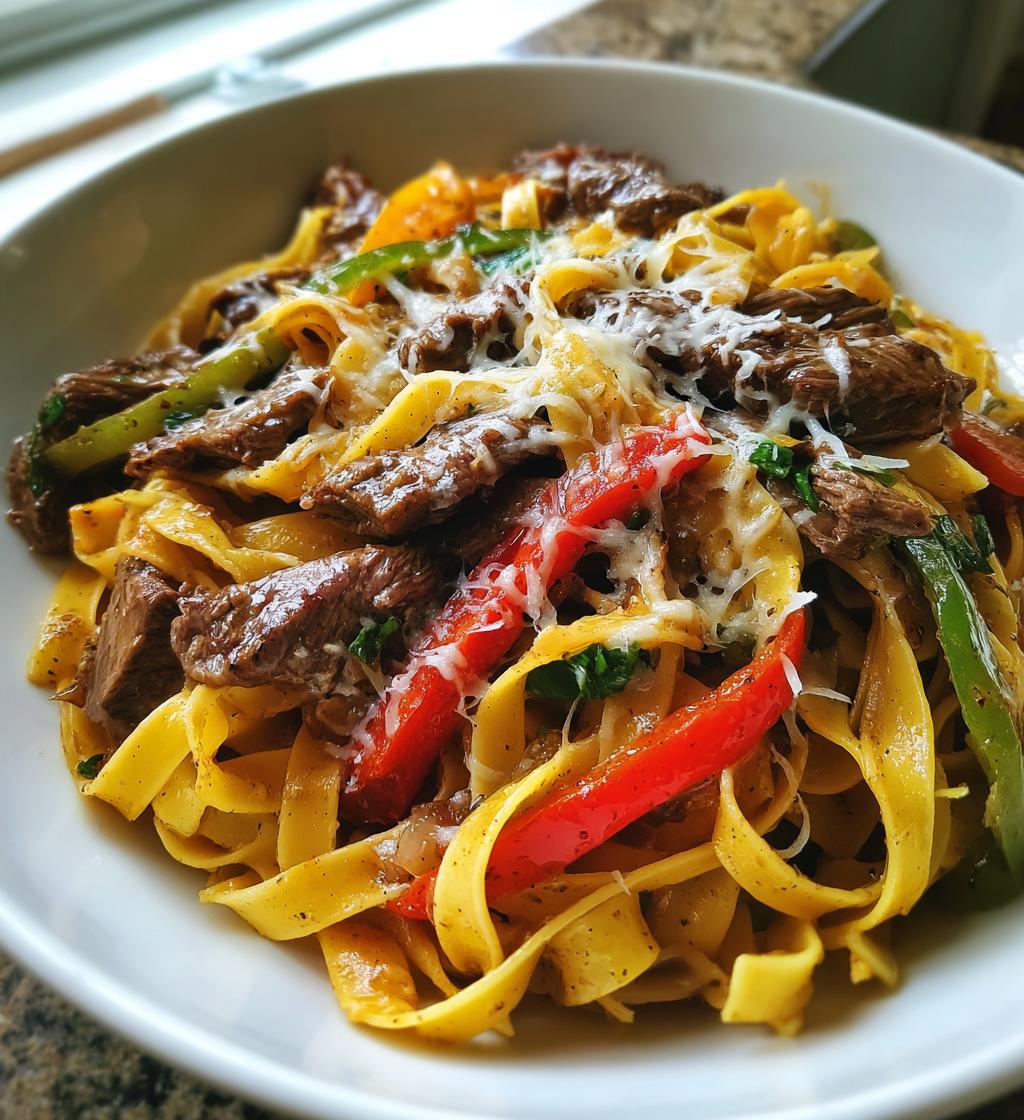 philly cheesesteak pasta