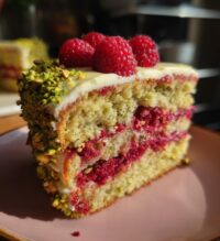 pistachio raspberry cake