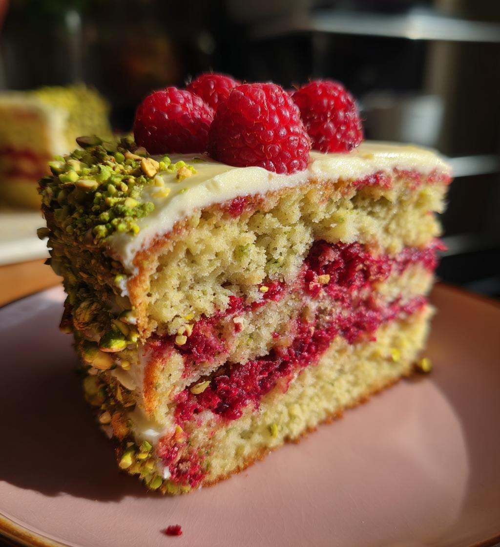pistachio raspberry cake