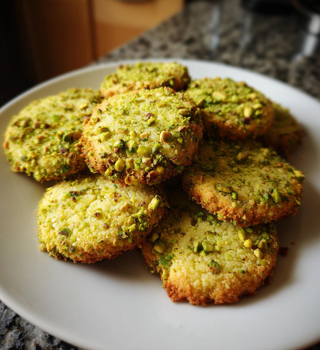 pistachio shortbread cookies - detail 1