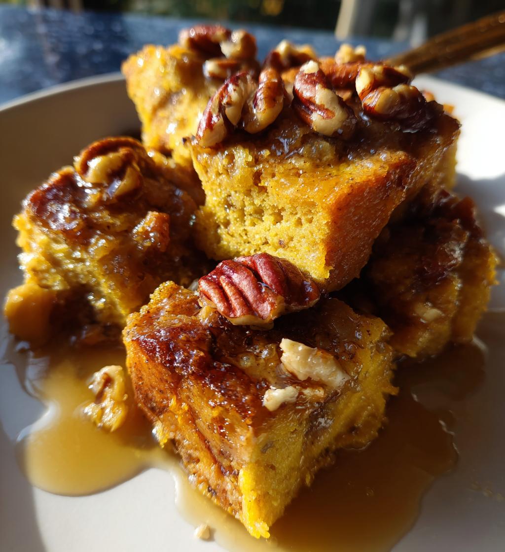 pumpkin praline bread pudding