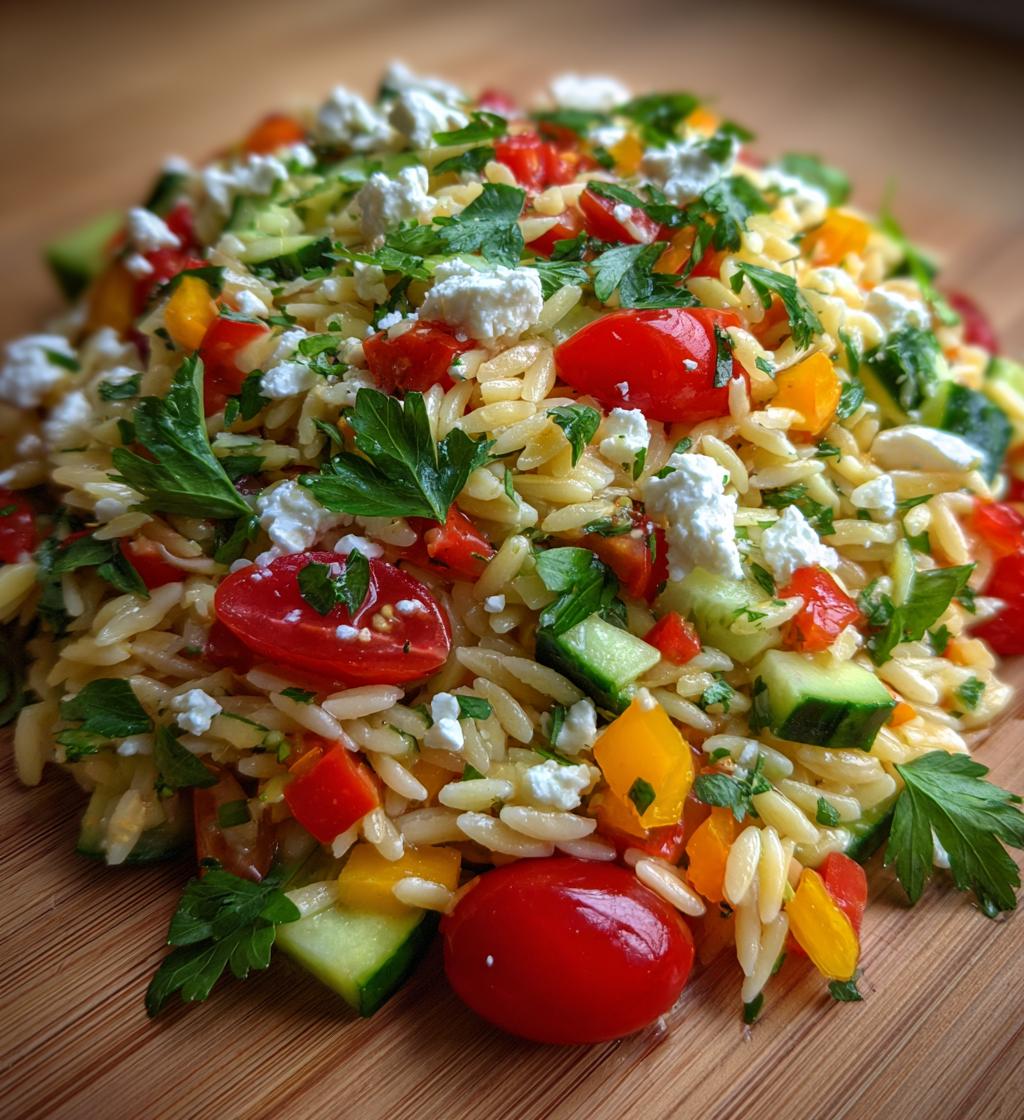 rainbow orzo salad