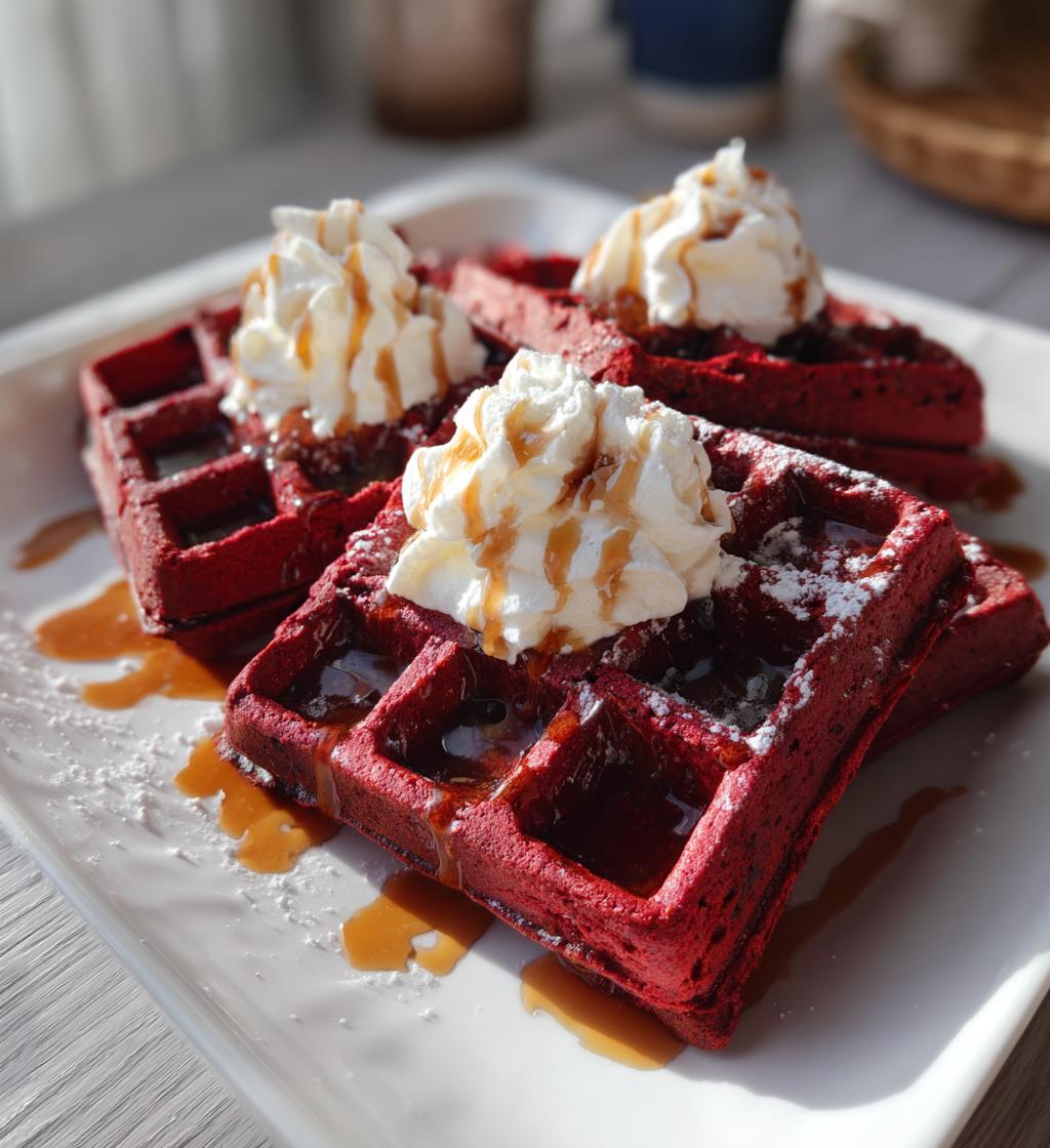 red velvet marble waffles a delightful breakfast treat