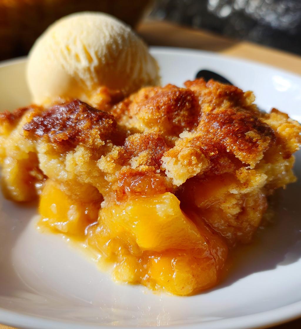 ridiculously easy peach cobbler