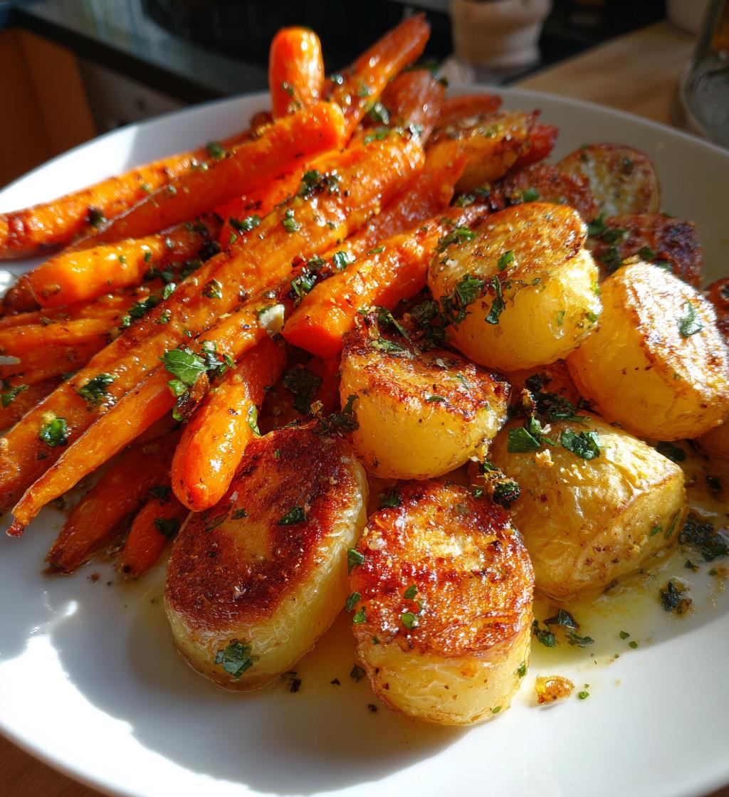 roast potatoes and carrots - detail 1