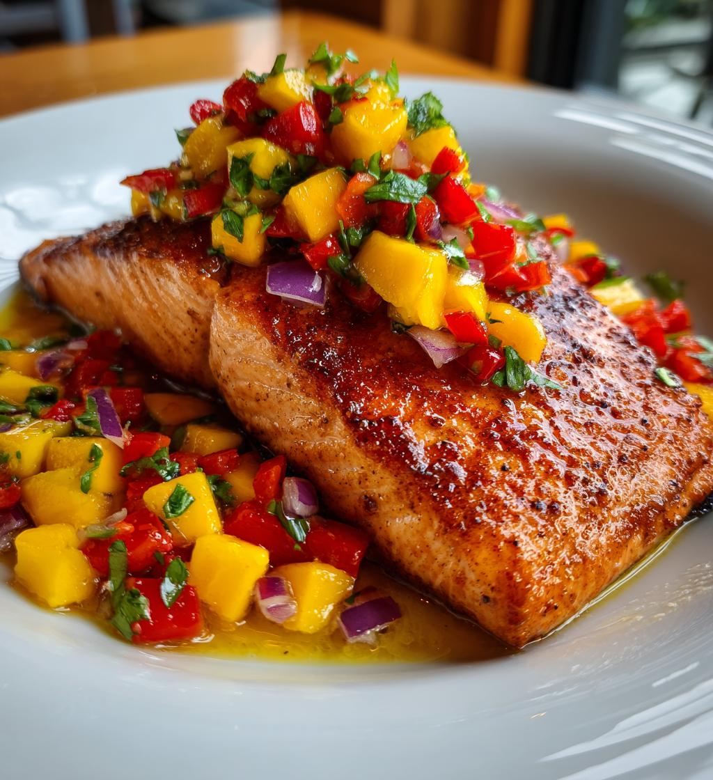 salmon with mango salsa