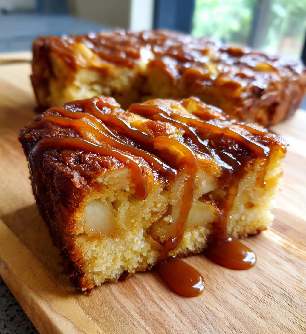 salted caramel apple sheet cake