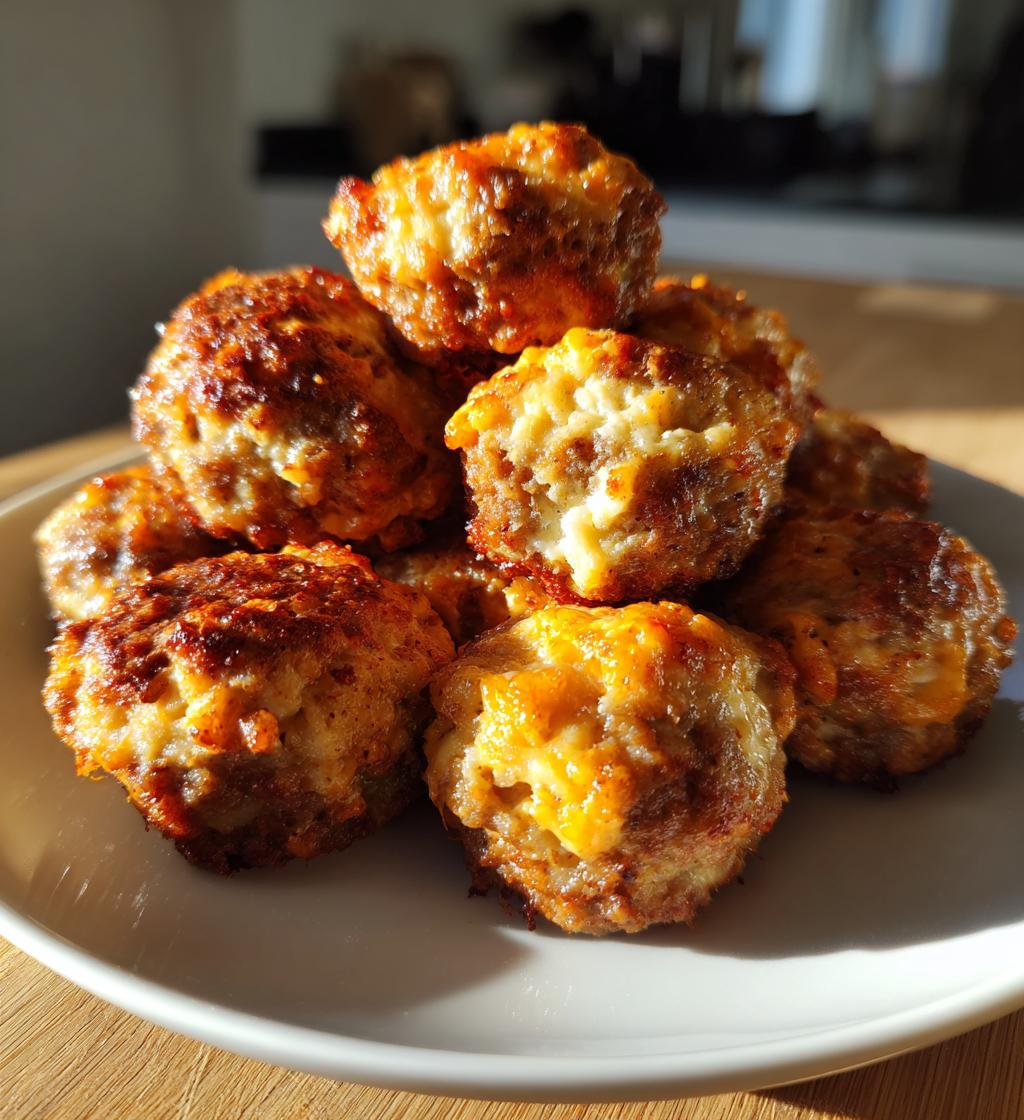 sausage balls with cream cheese - detail 1