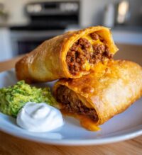 savory beef and cheese chimichanga
