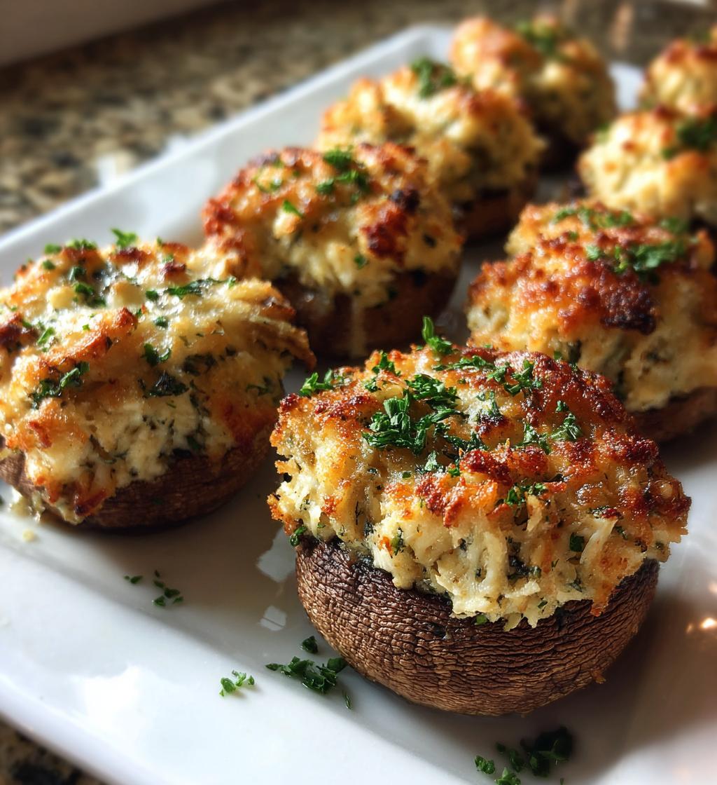 savory crab stuffed mushrooms recipe