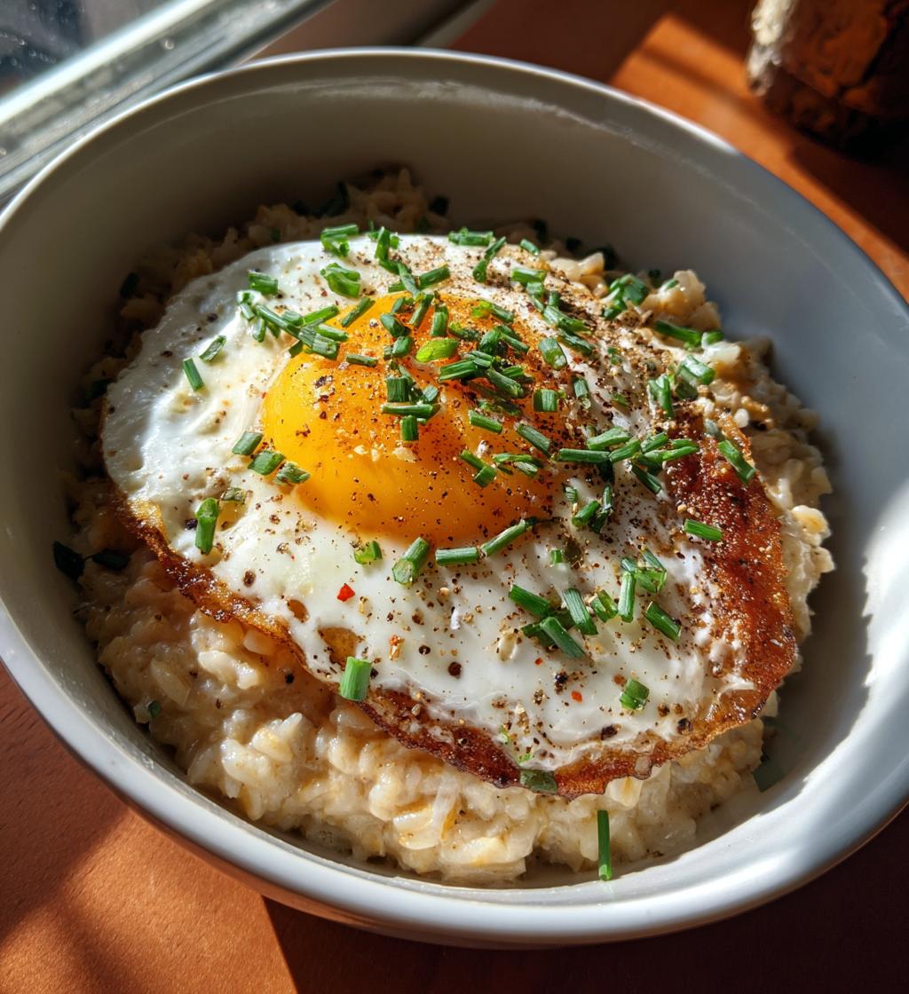 savory oatmeal with egg
