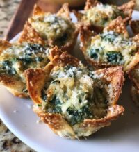 spinach and artichoke dip wonton cups recipe