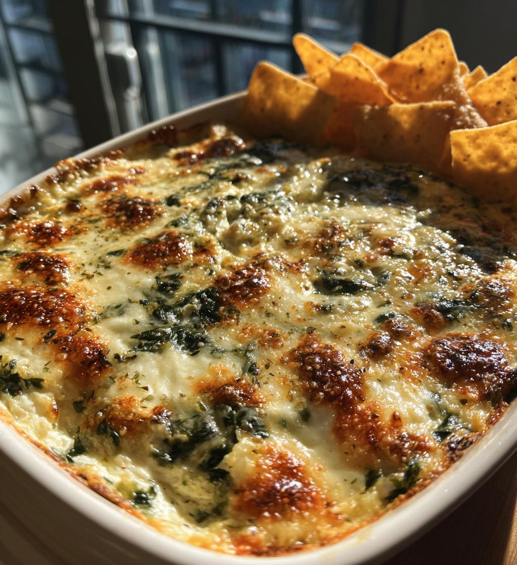 spinach artichoke dip - detail 1