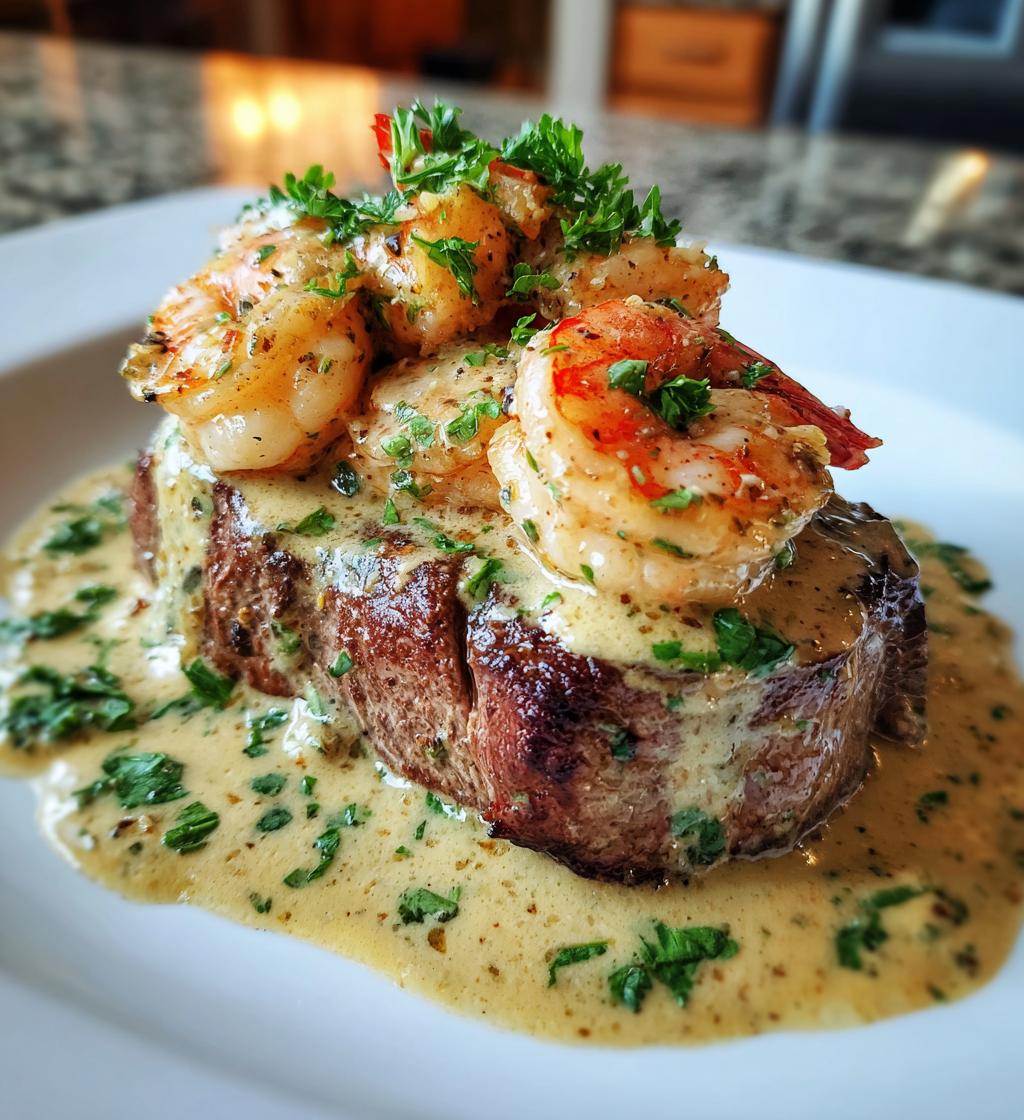 steak creamy garlic shrimp - detail 1