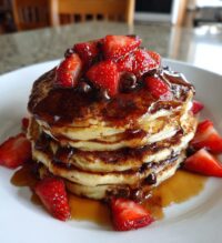 strawberry chocolate chip pancakes