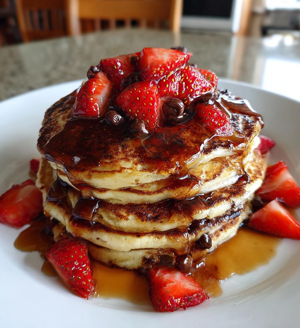 strawberry chocolate chip pancakes